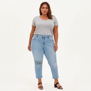 Torrid Women's Bombshell Straight Premium Stretch Embroidered Patch Jeans 18XS